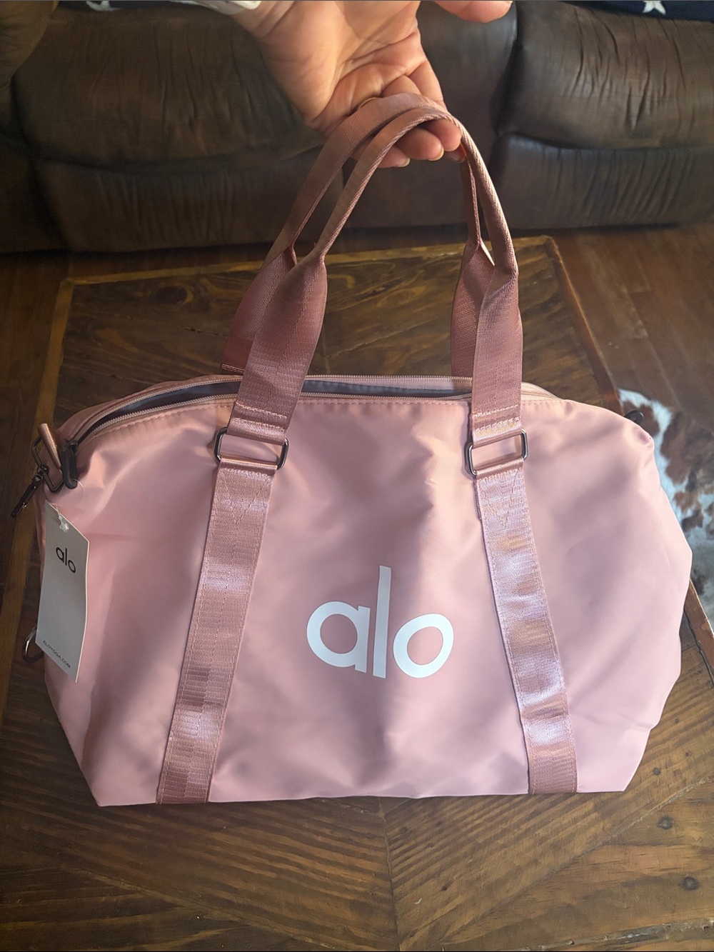 ALO Yoga Pink Travel Duffle with Dual Carry Handles